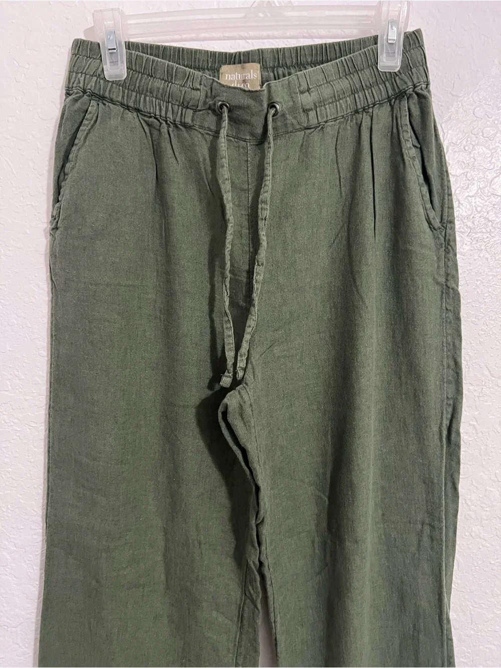 Naturals D & Co Women’s XS Olive Green  Casual Pants Wide Leg Lounge #626